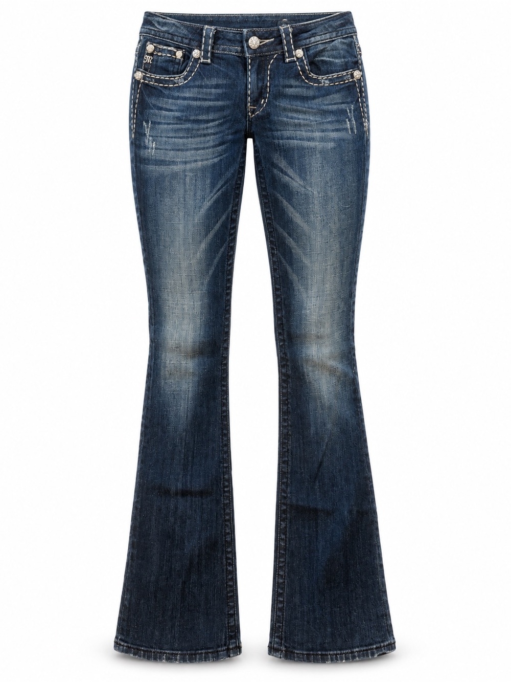 Early 2010s Miss Me JP5138 Cross Bootcut Jeans Size 29 Low Rise
